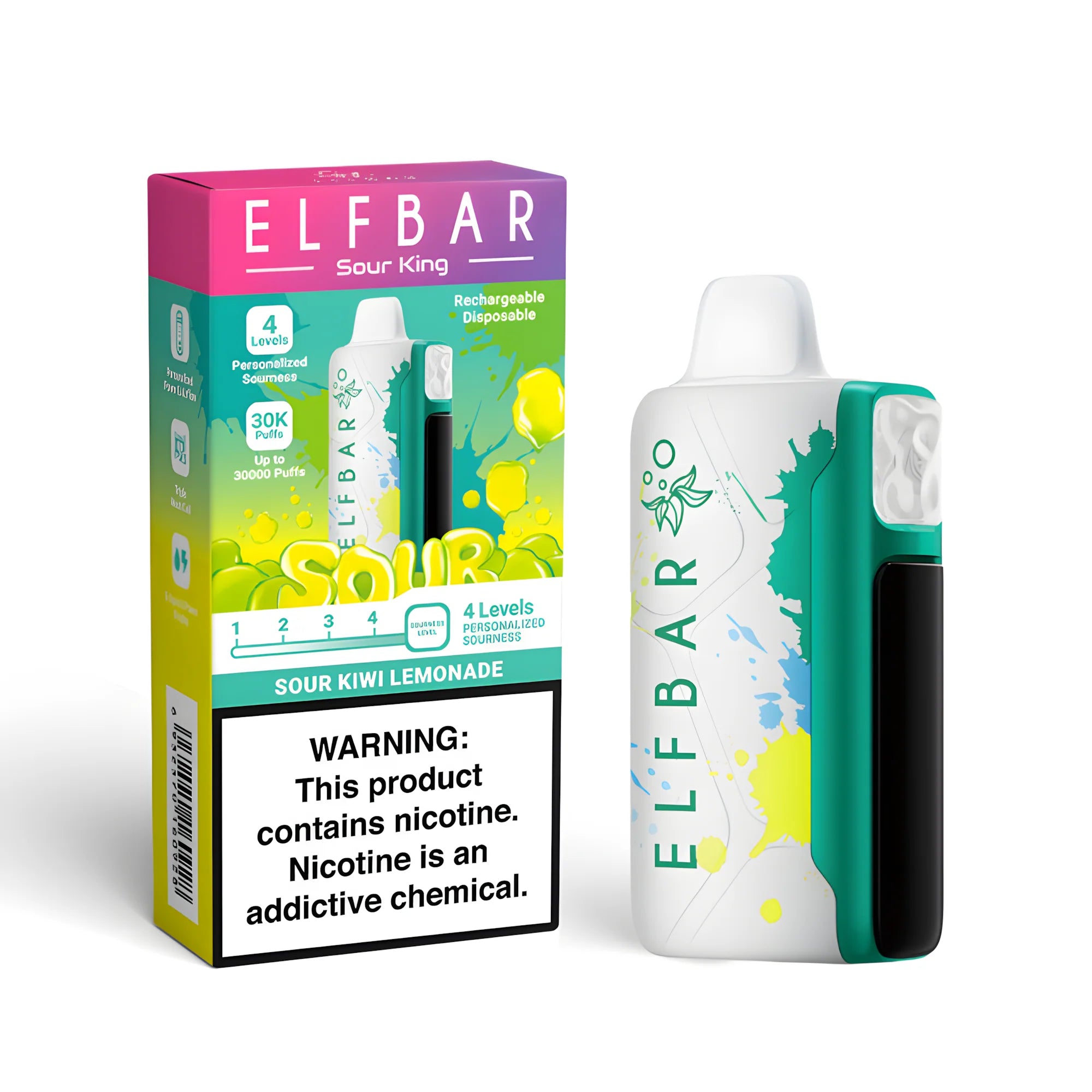 ELF BAR Sour King 40000 Sour Kiwi Lemonade 5% – termékkép