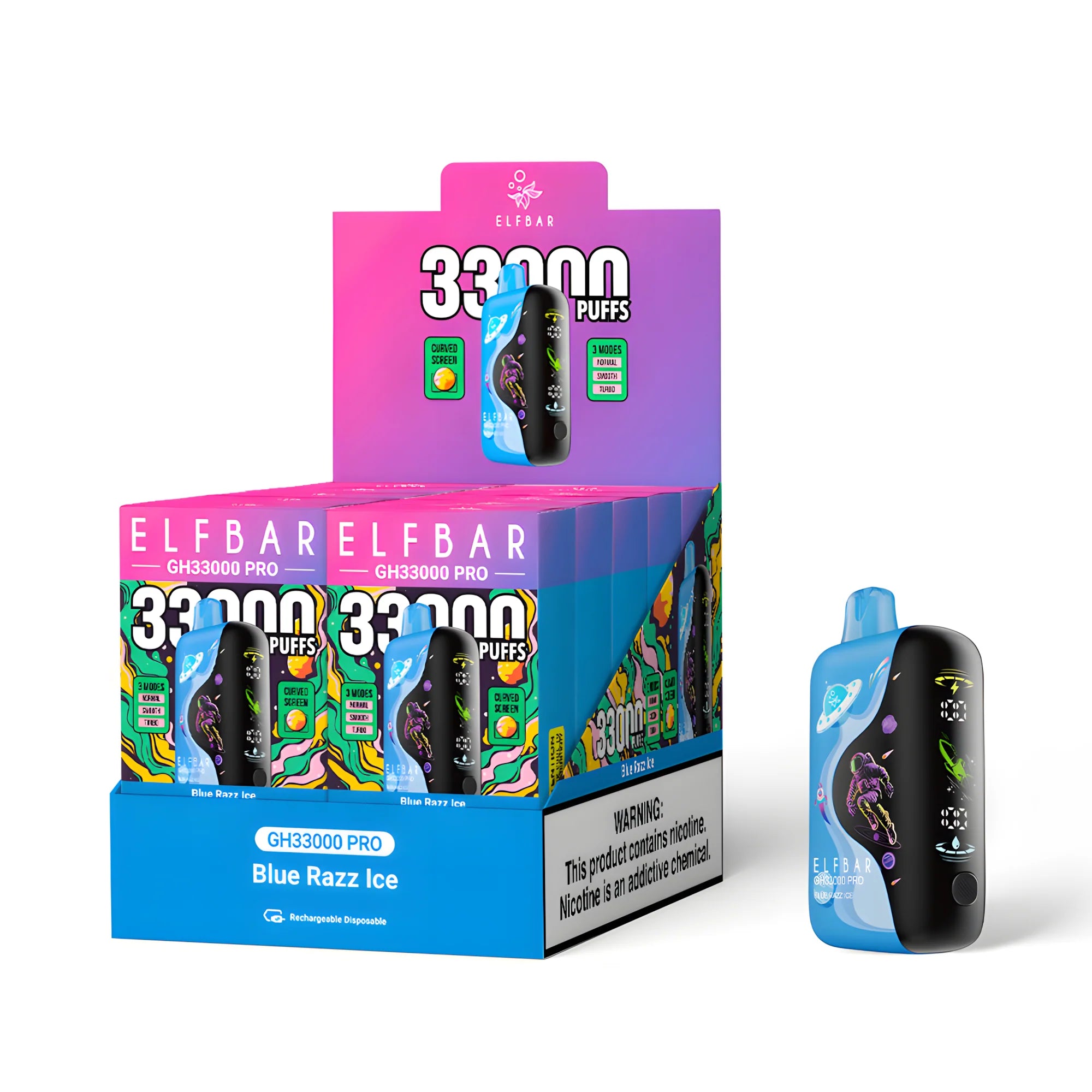 ELF BAR GH33000 PRO Blue Razz Ice 5% – külső doboz