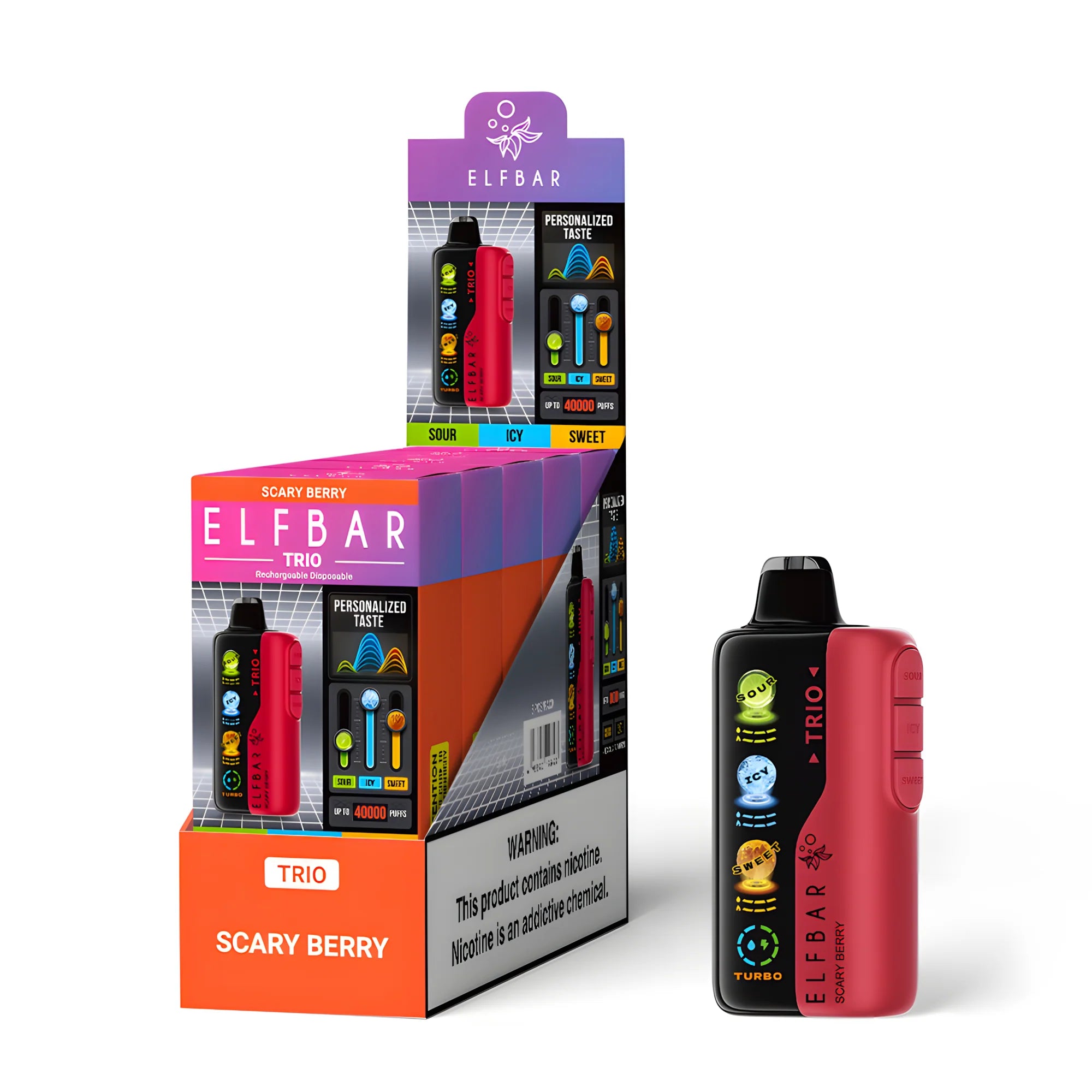 ELF BAR Trio 40000 Scary Berry 5% nikotin – 10 darabos csomagolású doboz