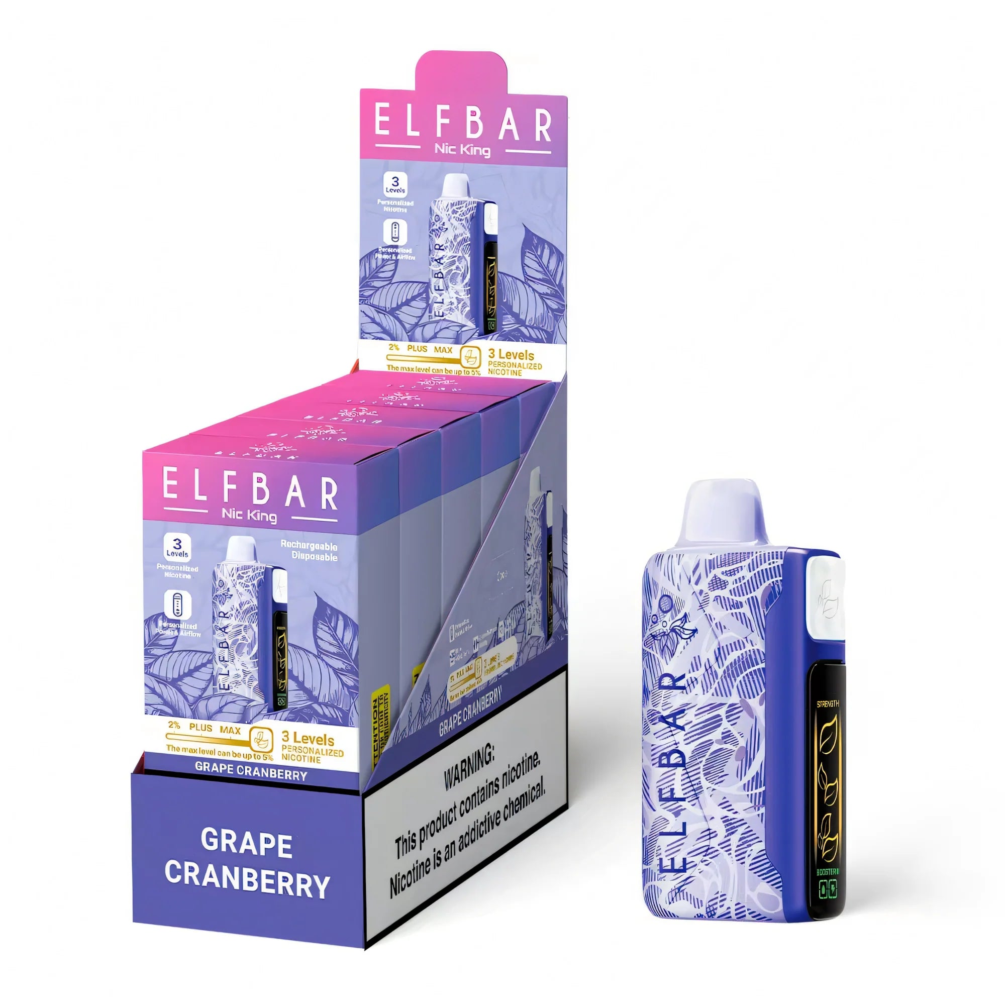 ELF BAR Nicotine King 40000 Grape Cranberry – termékkép