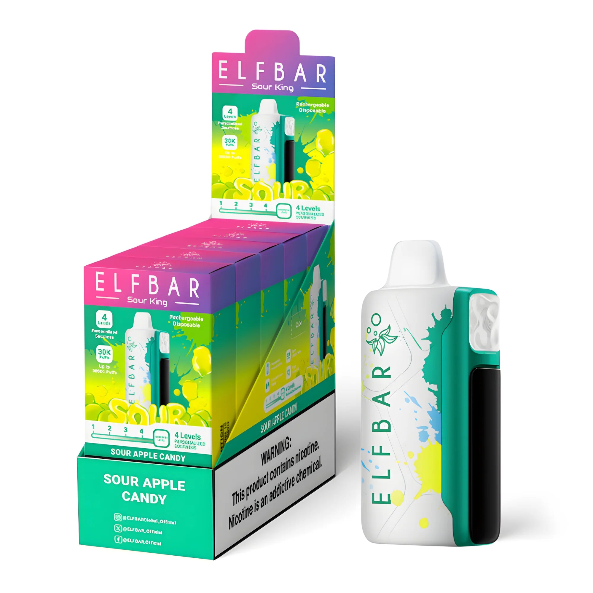 ELF BAR Sour King 40000 Sour Apple Candy 5% – külső doboz