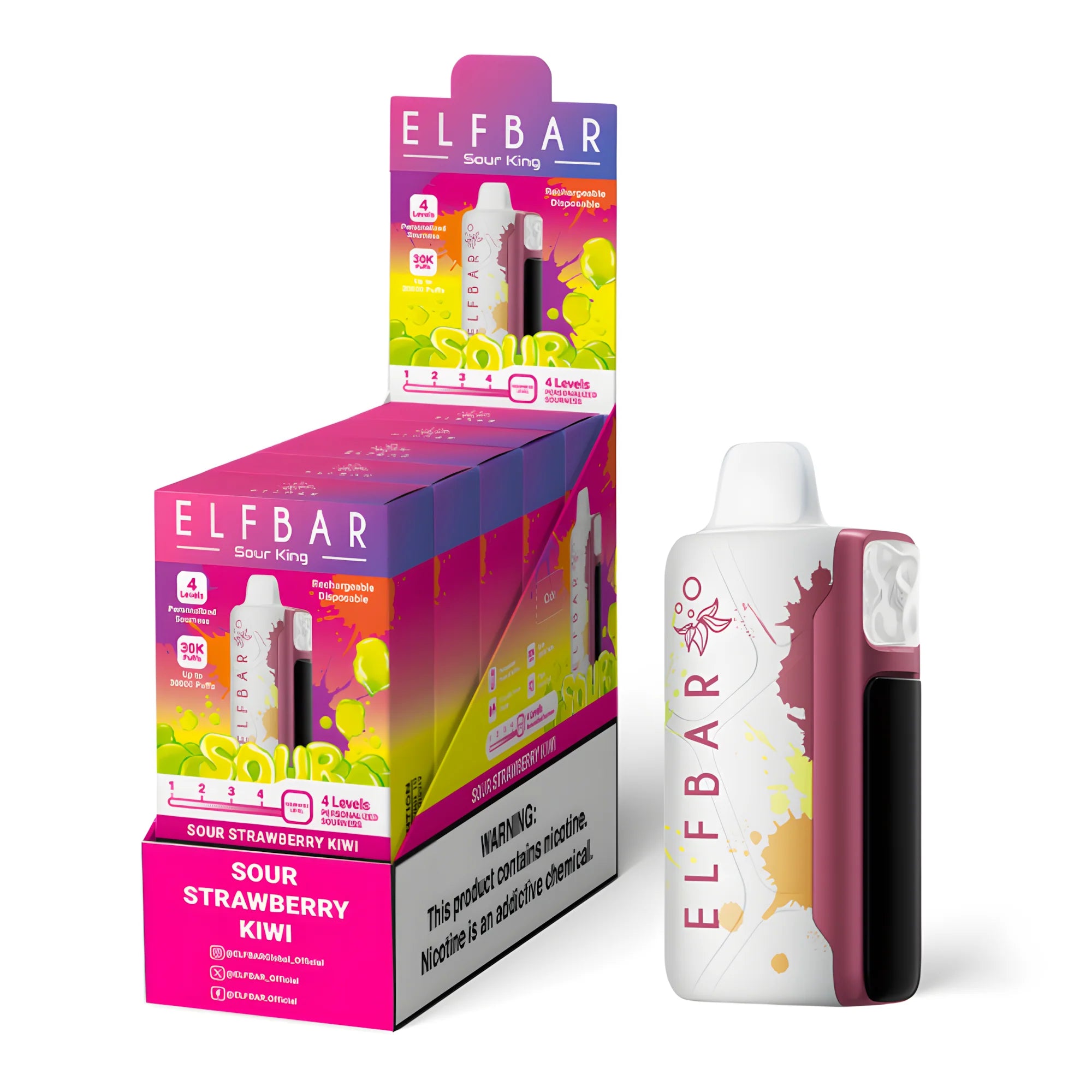 ELF BAR Sour King 40000 Sour Strawberry Kiwi 5% – külső doboz