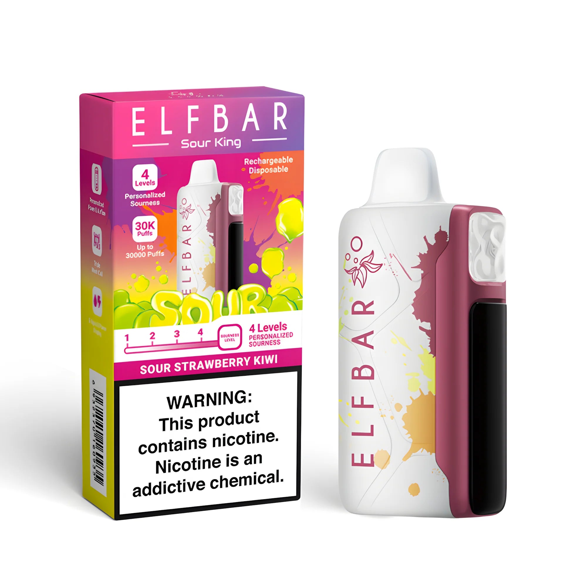 ELF BAR Sour King 40000 Sour Strawberry Kiwi 5% – termékkép