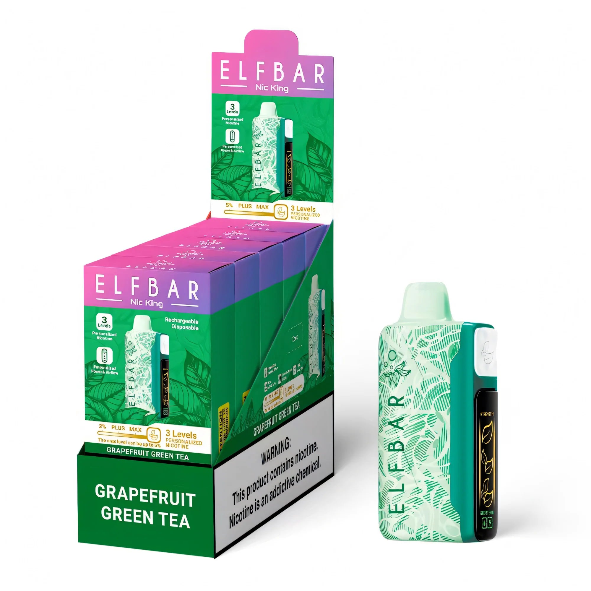 ELF BAR Nicotine King 40000 Grapefruit Green Tea – termékkép