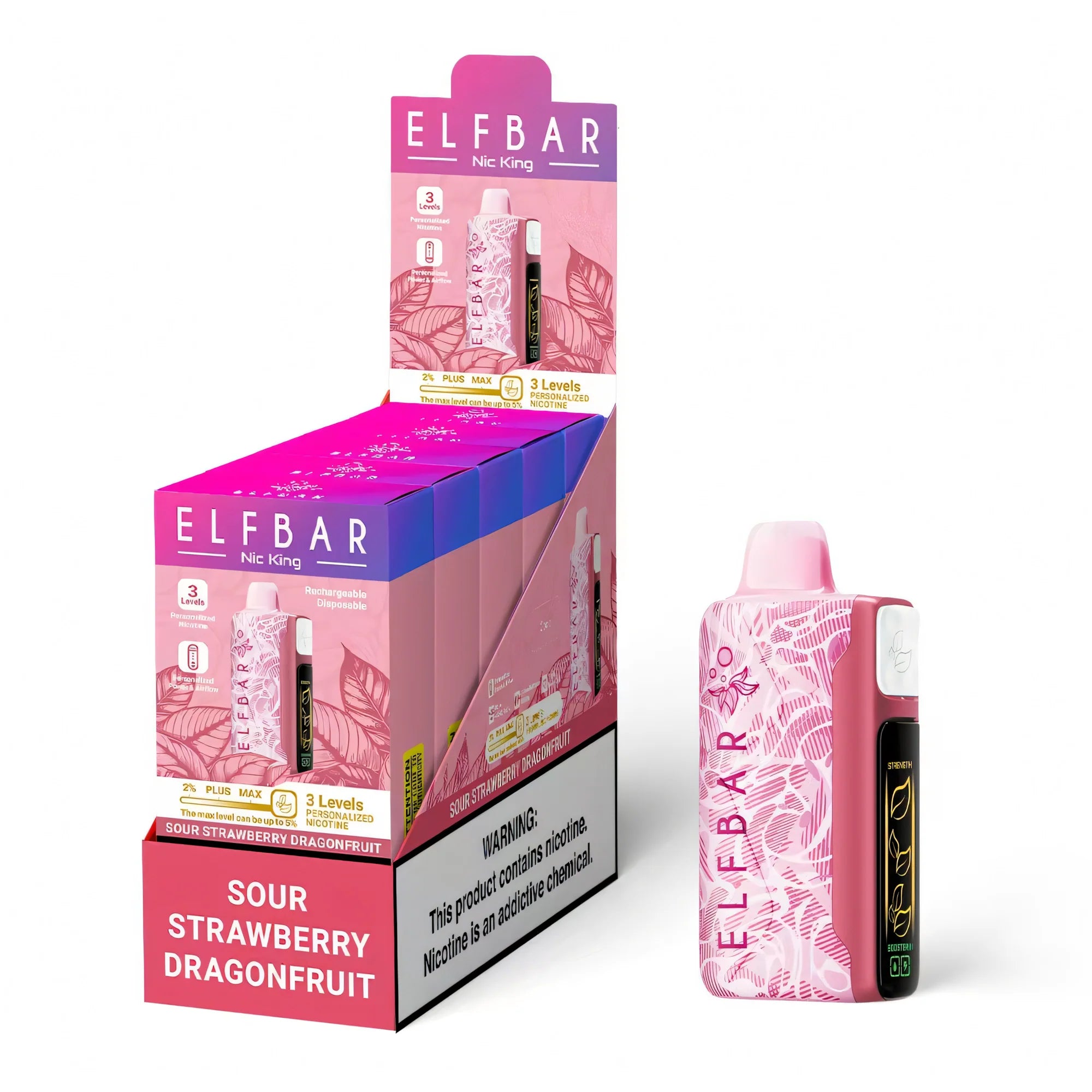ELF BAR Nicotine King 40000 Sour Strawberry Dragonfruit – termékkép