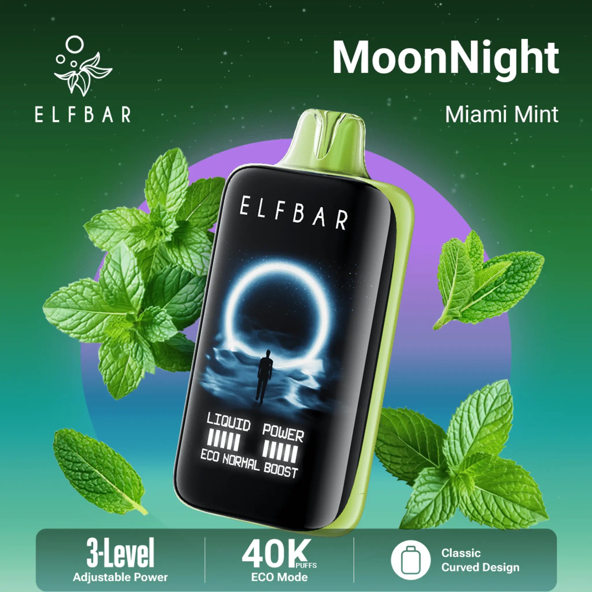 ELF BAR MOON NIGHT 40000 MIAMI MINT 5% RECHARGEABLE